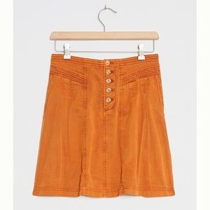 NWT Anthropologie Briony Mini Skirt Dark Orange size 4